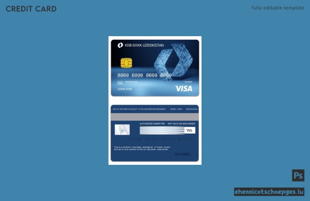 Usbekistan KDB Bank Visa Classic Karte – Beispielvorschau